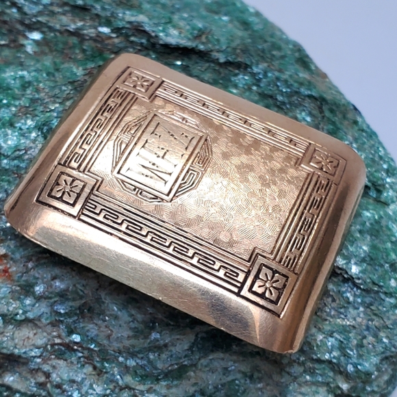 12k Yellow Gold Belt Buckle 16 grams Greco-Roman Design Medium Father Day - Picture 7 of 15